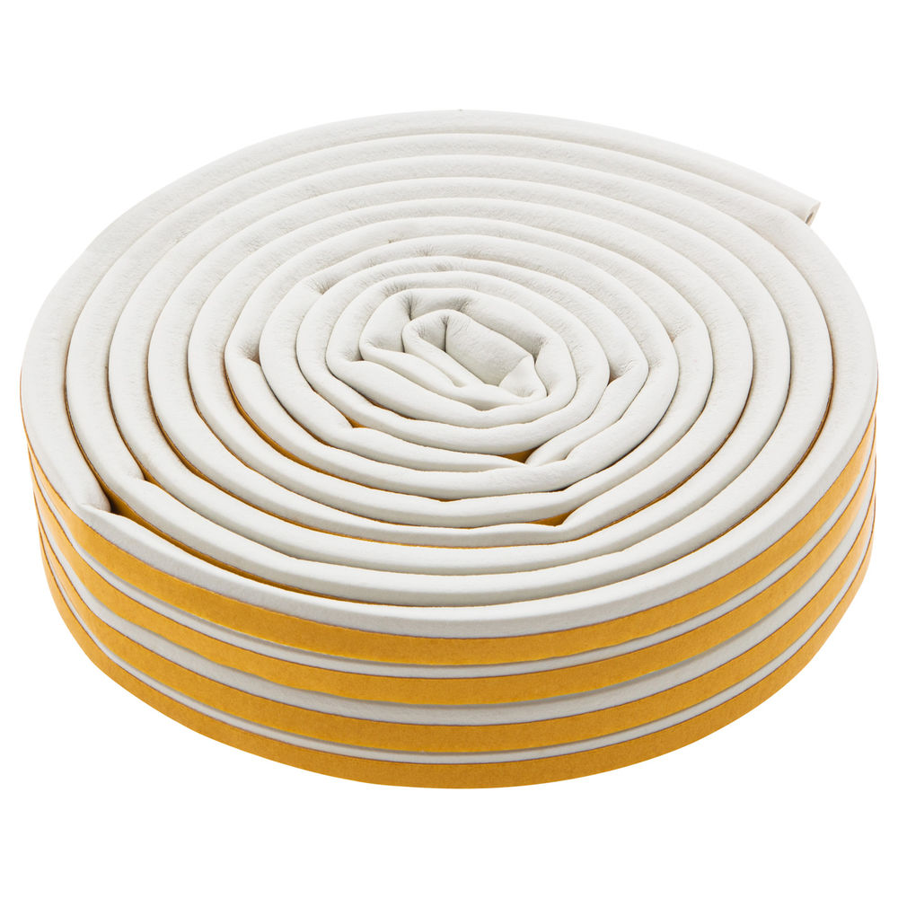 Уплотнитель резиновый, 12 м, профиль D, белый Сибртех (88909)