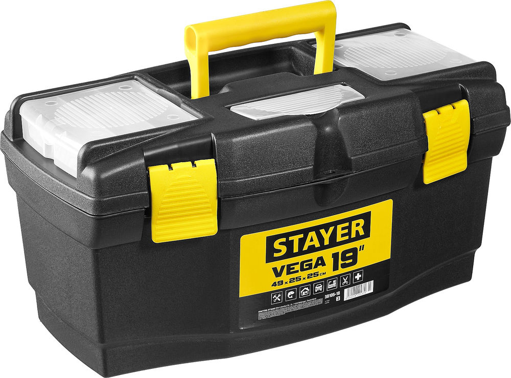 Ящик пластиковый для инструментов 490 х 250 х 250 мм, (19) VEGA-19 STAYER 38105-18