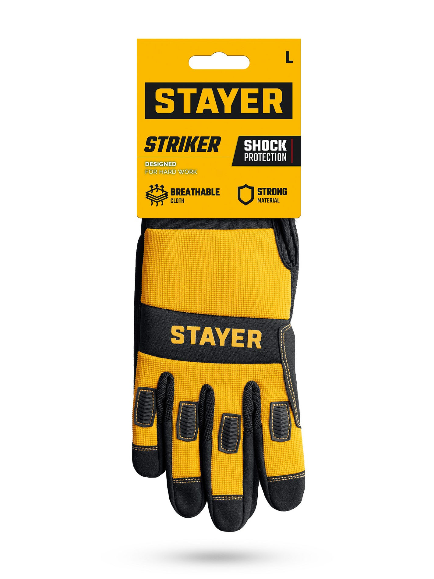 STAYER STRIKER р.L (9), комбинированные перчатки для тяжелых механических работ (11410-L)