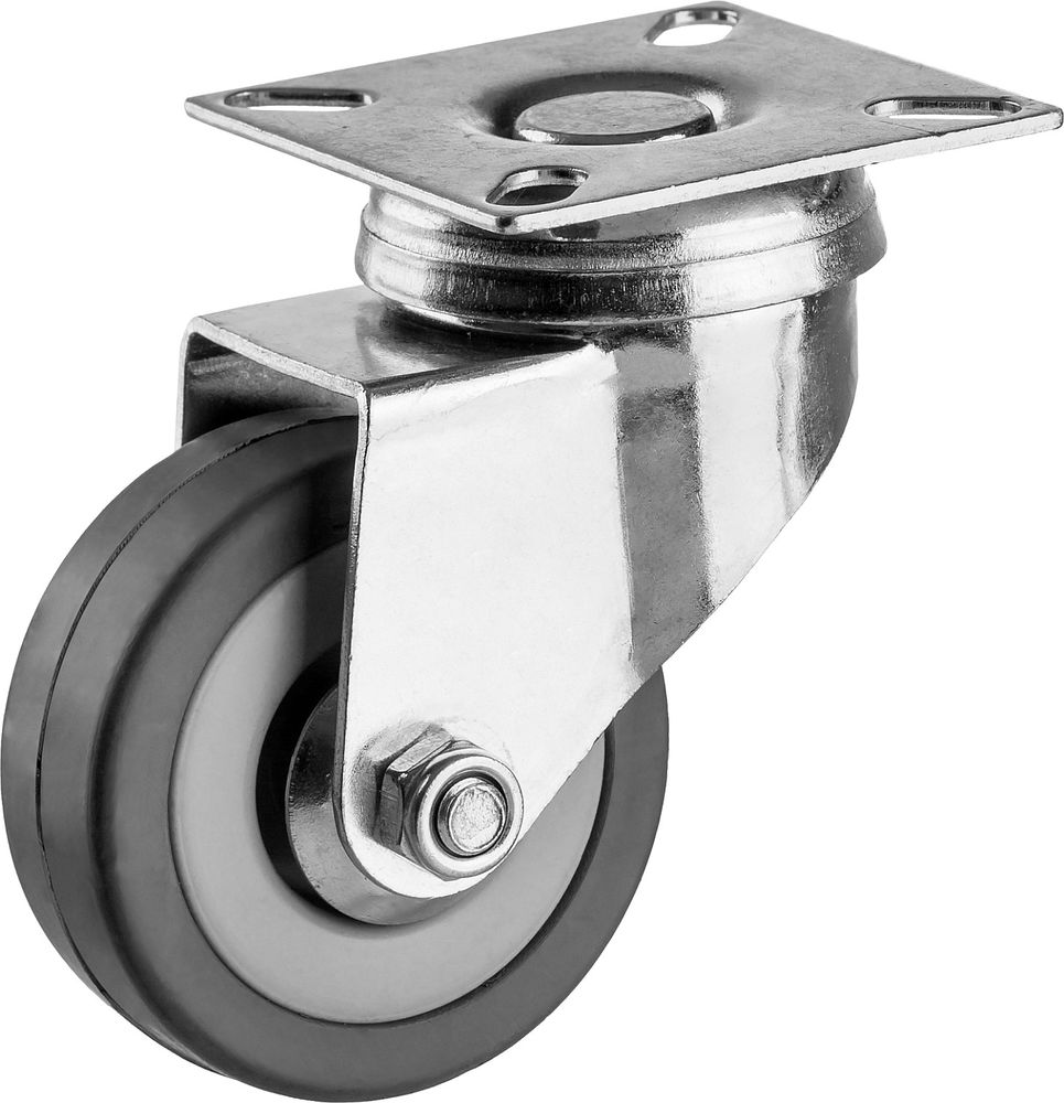 Колесо поворотное d 50 мм, г/п 35 кг, резина/полипропилен ЗУБР 30956-50-S