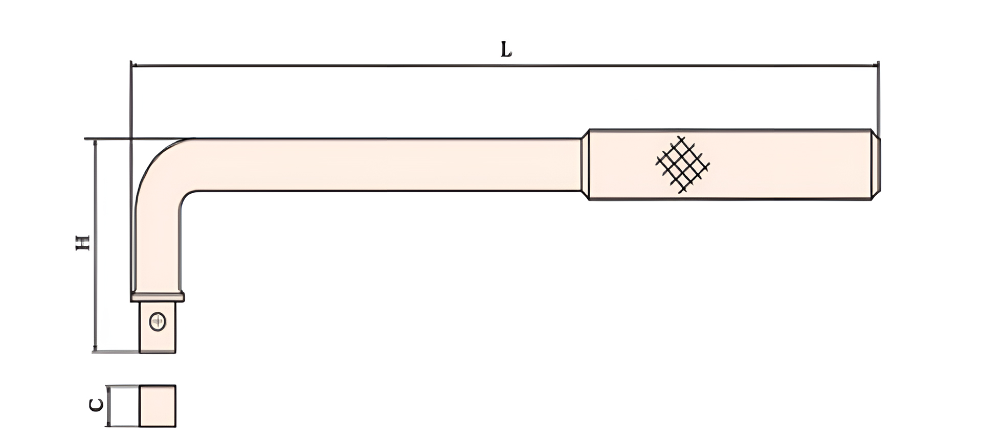 Рукоятка угловая 3/4 BeCu искробезопасная 121-1006, HORTZ