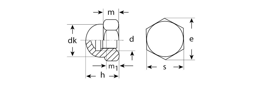 Колпачковая гайка M6, цинк, 5 кг ЗУБР DIN 1587 303680-06