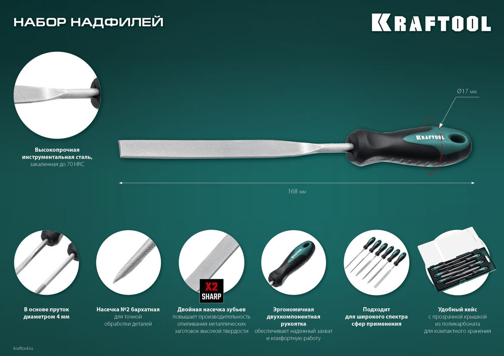 Набор надфилей 160 мм, 6 шт KRAFTOOL 16030-6