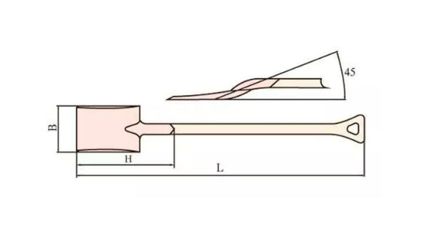 Лопата совковая (исп.А), искробезопасный сплав BeCu 198-1002, HORTZ