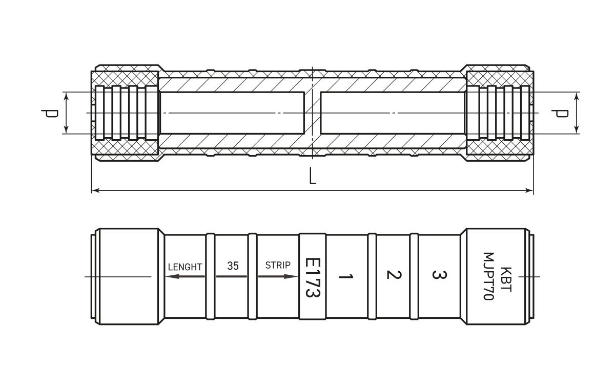 Гильза изолированная герметичная ГИФ (MJPT) 35 (КВТ) (103150)