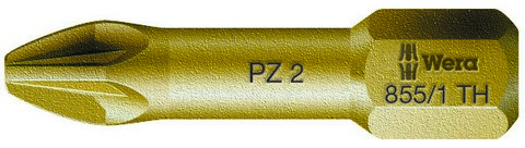 Бита торсионная PZ 2 x 25 мм сверхтвёрдая 1/4 C6.3 серия 855/1 TH PZ Wera WE-056915