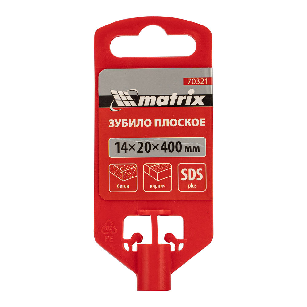 Зубило плоское, 14 х 20 х 400 мм, SDS Plus Matrix (70321)
