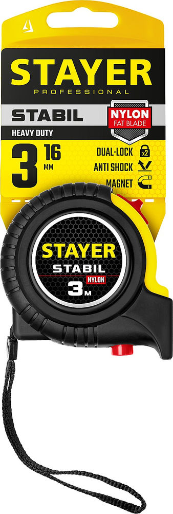 Рулетка 3 м х 16 мм Stabil Professional STAYER 34131-03