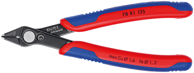 Бокорезы прецизионные Super Knips 125 мм, чернёные, 2-комп ручки Electronic KN-7881125