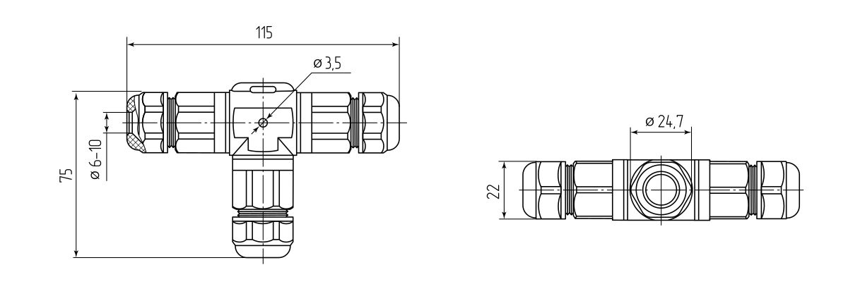 Коннектор кабельный FFC-31/3Р-IP68 (Fortisflex) (89668)