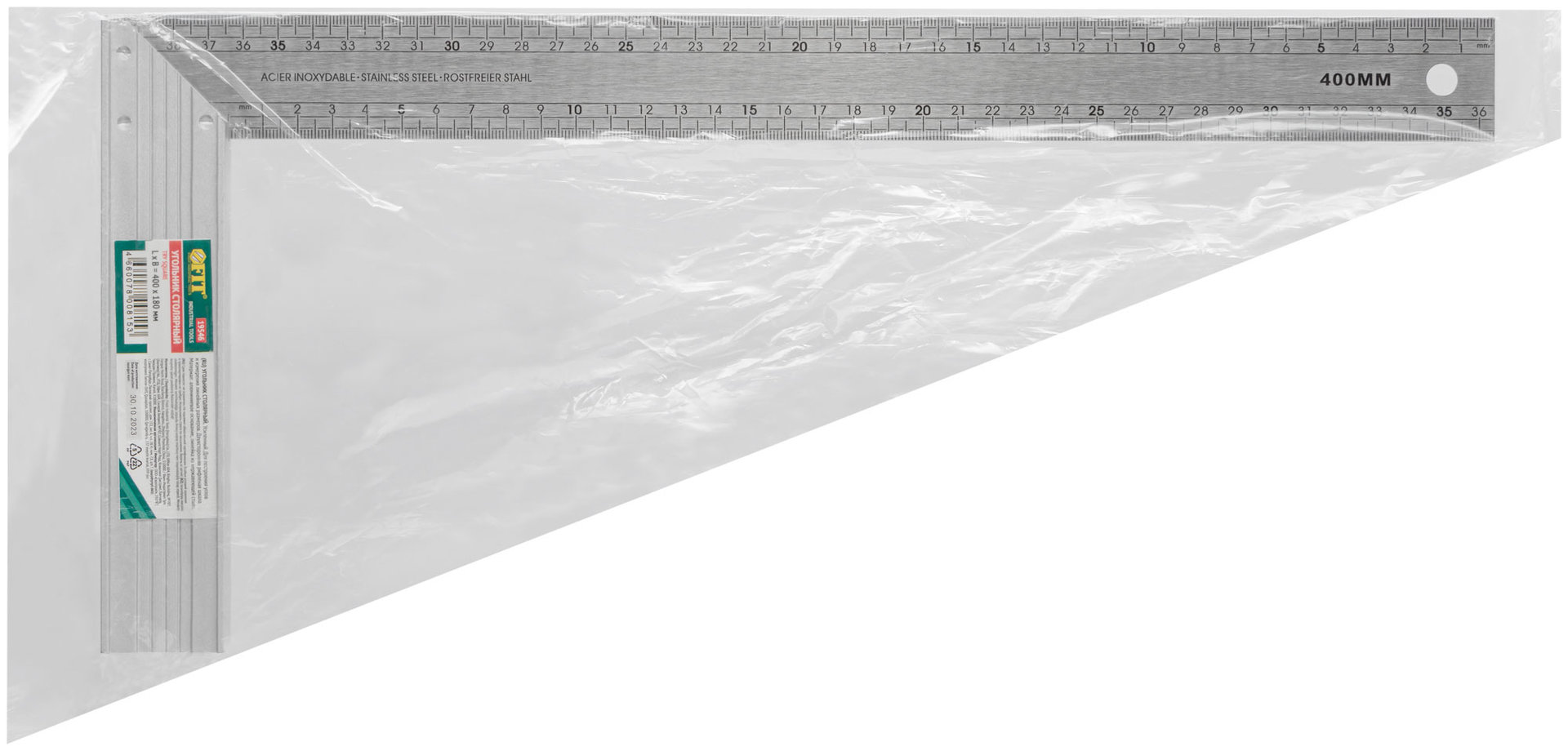 Угольник столярный Профи 400 х 180 мм (19546)