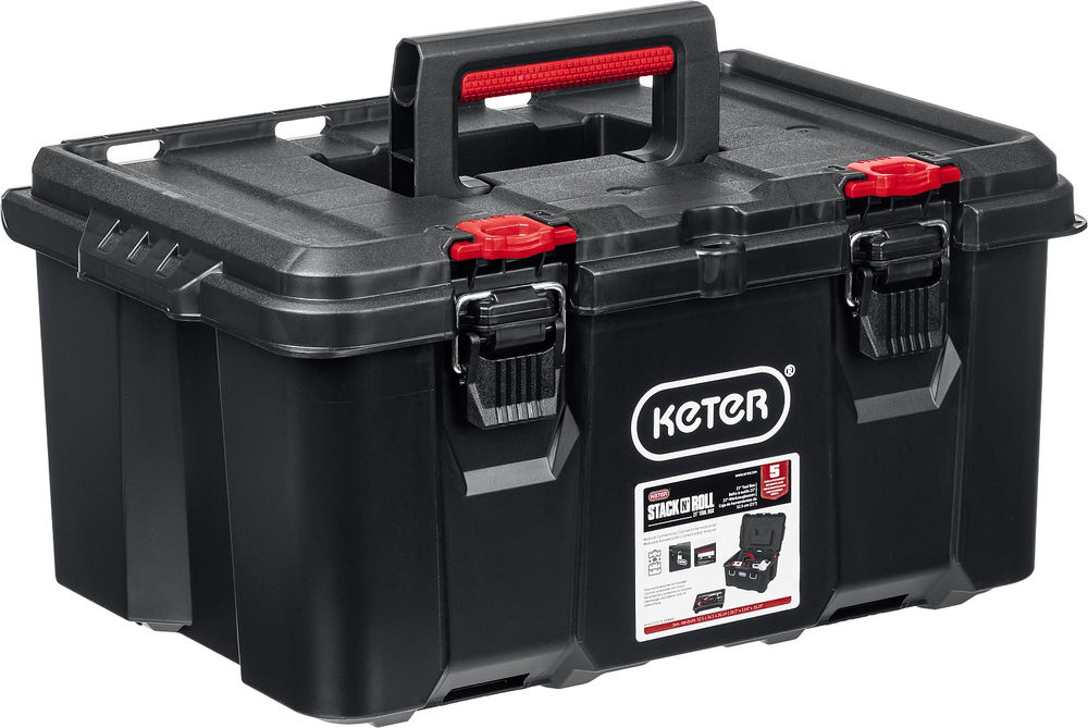Ящик пластиковый 525 х 345 х 260 мм (21) с крышкой STACKNROLL KETER 38398