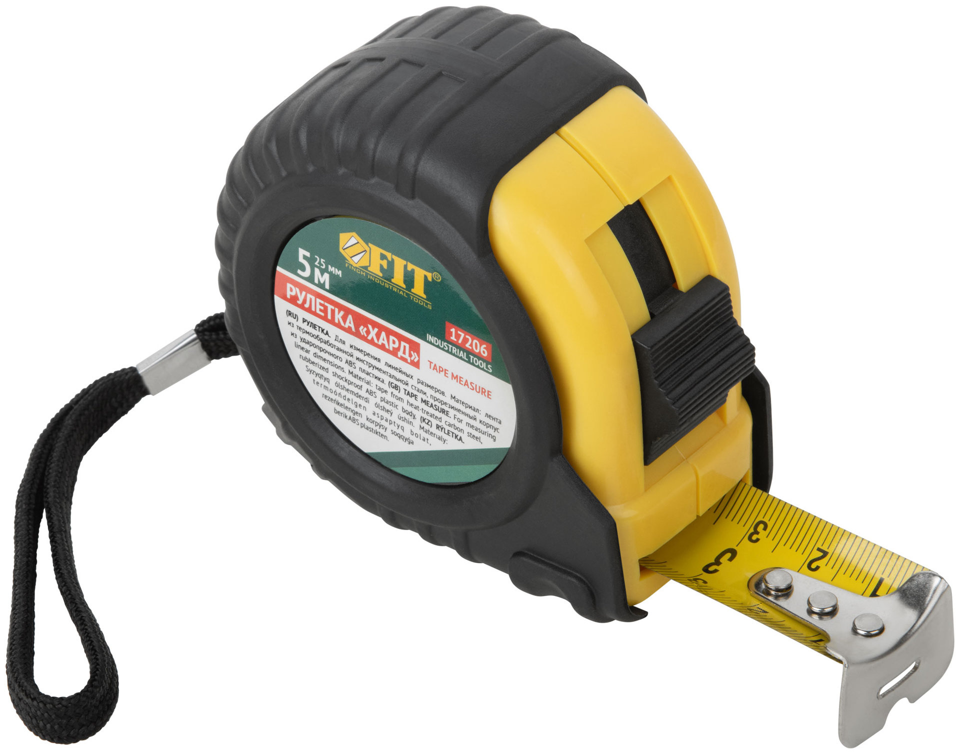 Рулетка прорезиненный корпус Хард 5 м x 25 мм