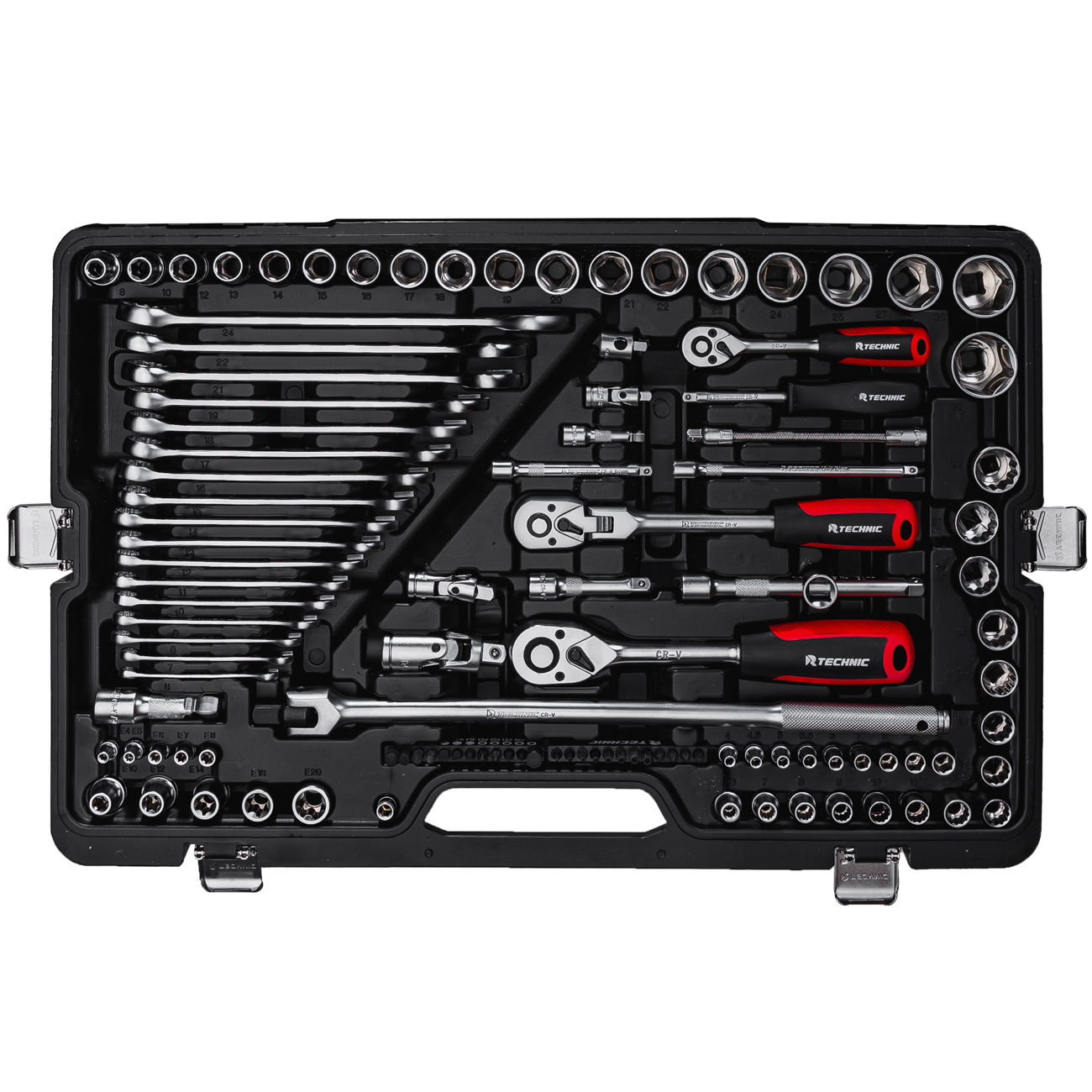 Набор ручных инструментов TECHNIC 142 предмета 1/2, 3/8, 1/4 RUNTEC RT-HT142T