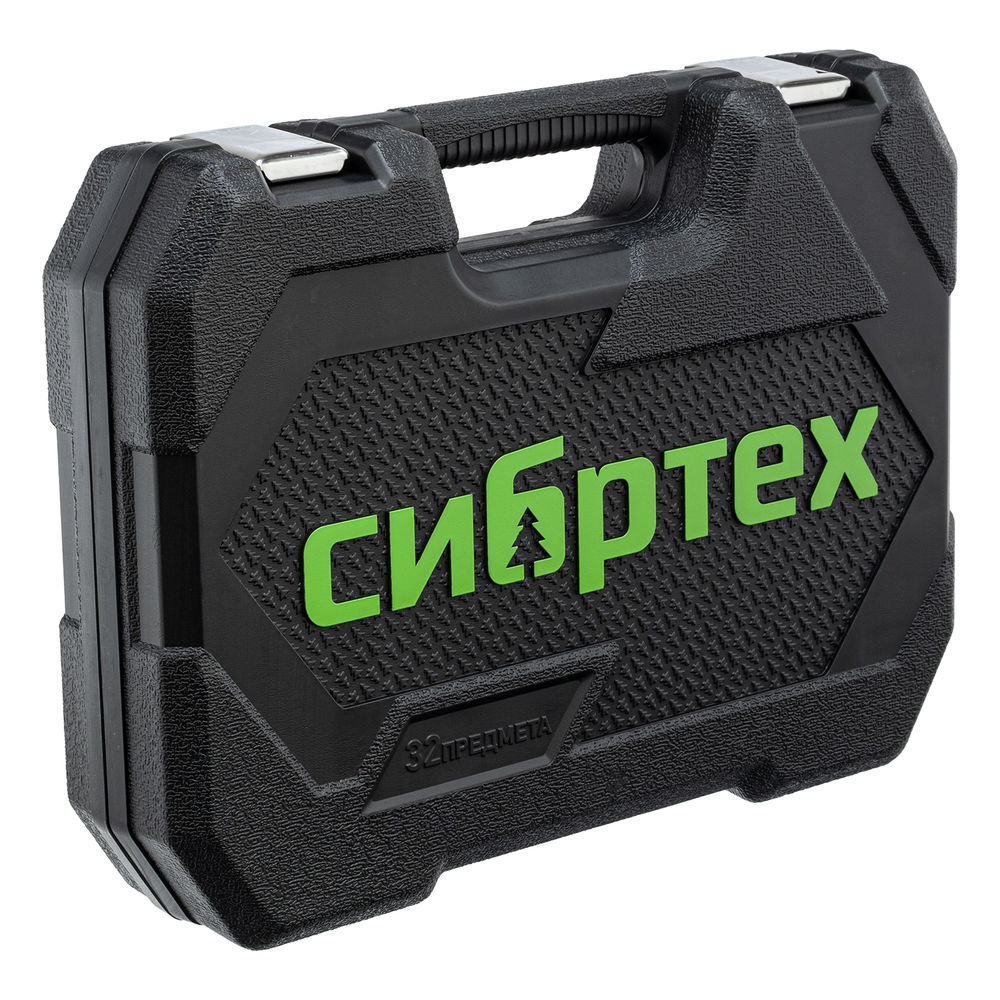 Набор инструментов, 1/2, пластиковый кейс, 32 предмета// Сибртех