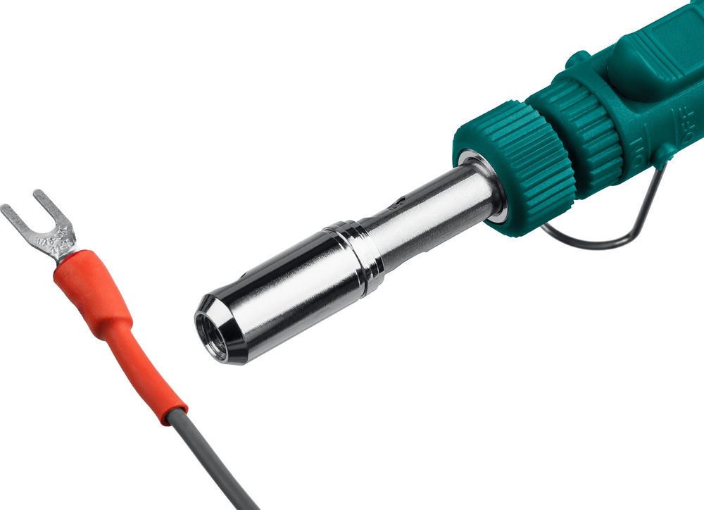 Газовый паяльник SolderGas, 70 B, 30–70 Вт, 1300°С, горелка, фен, набор 8 в 1 KRAFTOOL 55504-H8
