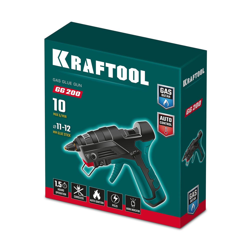 Термоклеящий газовый пистолет GG-200, 11 мм, 200°C KRAFTOOL 55524