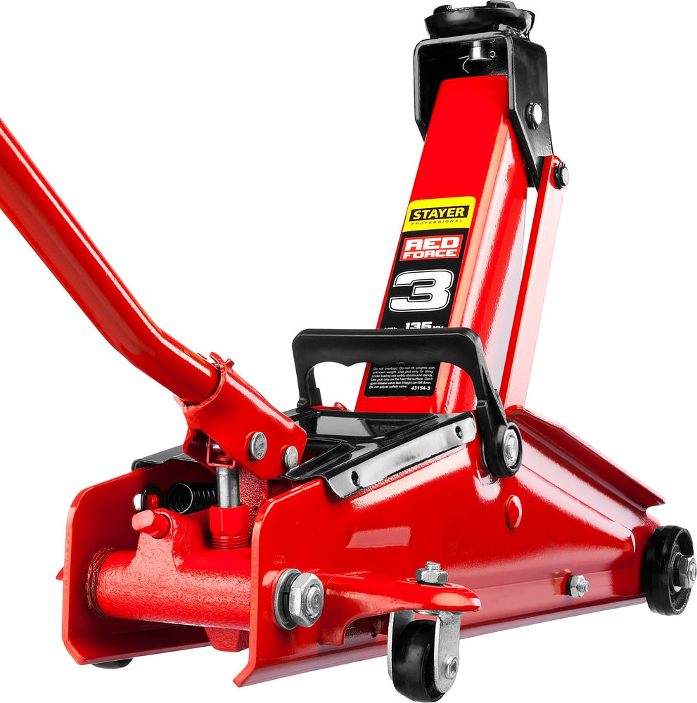 Домкрат подкатной 3 т, 135 - 400 мм с увеличенным подъемом R-33 RED FORCE Professional STAYER 43154-3