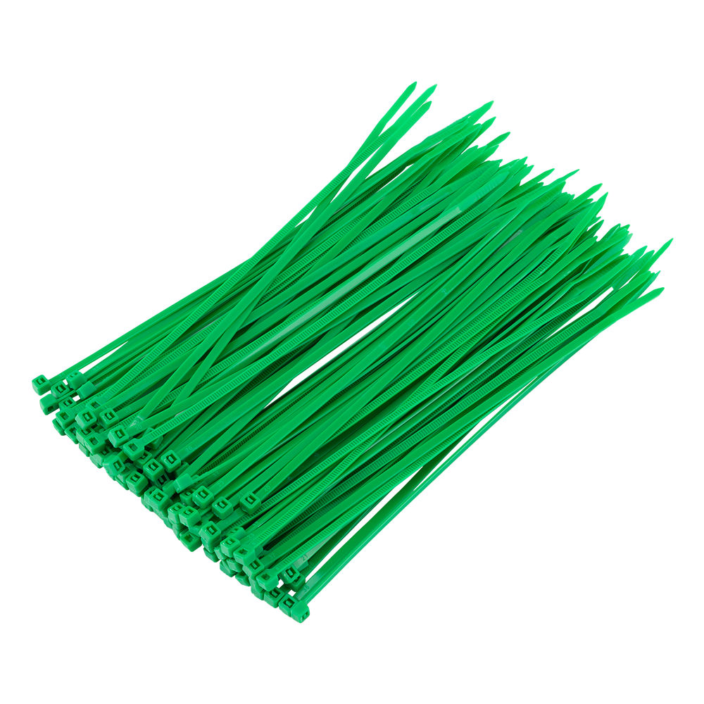 Хомуты, 200 x 3.6 мм, пластиковые, зеленые, 100 шт Сибртех (45512)