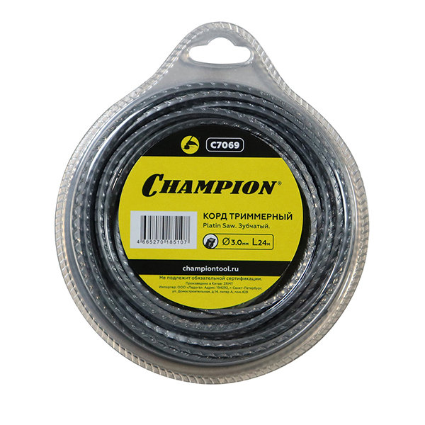 Корд трим.CHAMPION Platin Saw 3.0мм*24м (зубчатый) (C7069)