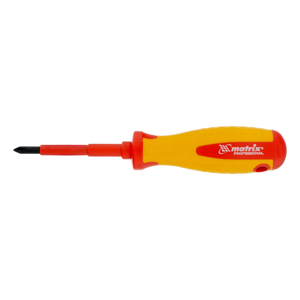 Отвертка Insulated, PH1 x 75 мм, CrMo, до 1000 В, двухкомпонентная рукоятка Matrix Professional