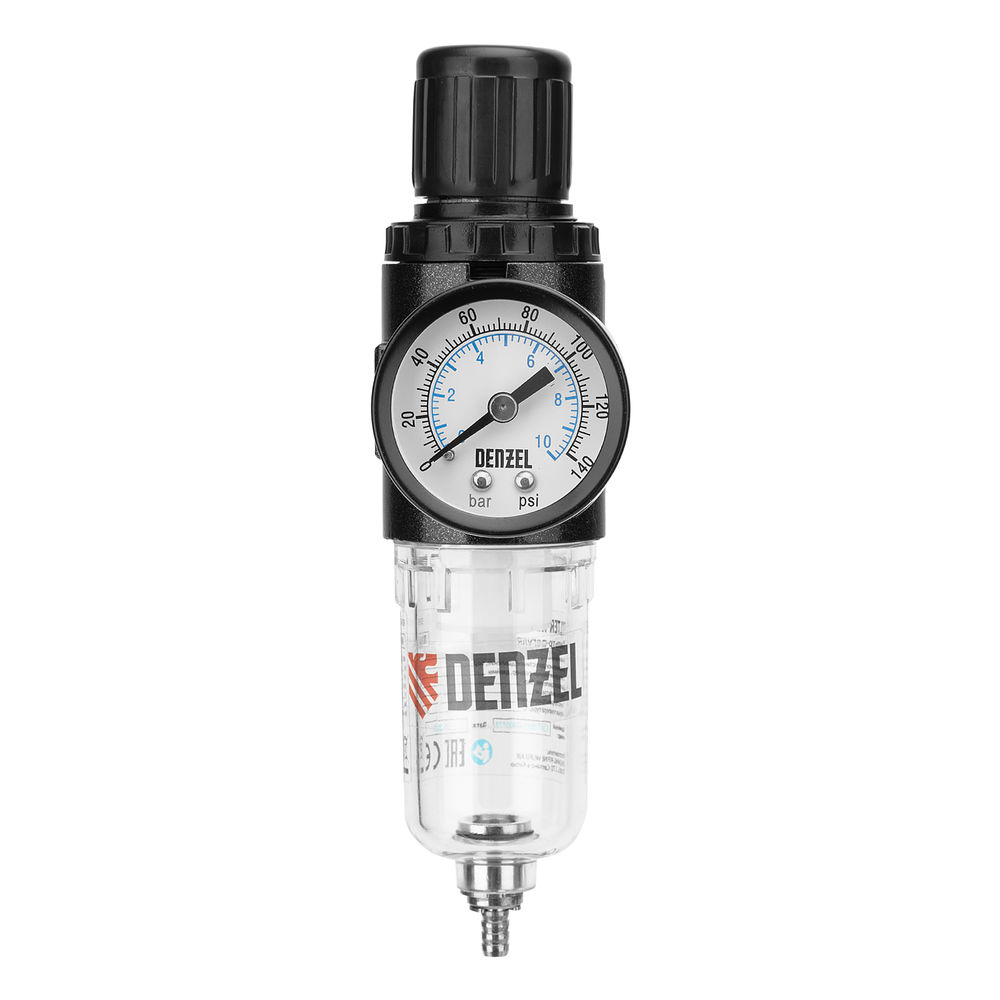 Фильтр-регулятор FR1500, 10 бар, 1500 л/мин, 1/4 Denzel (57459)
