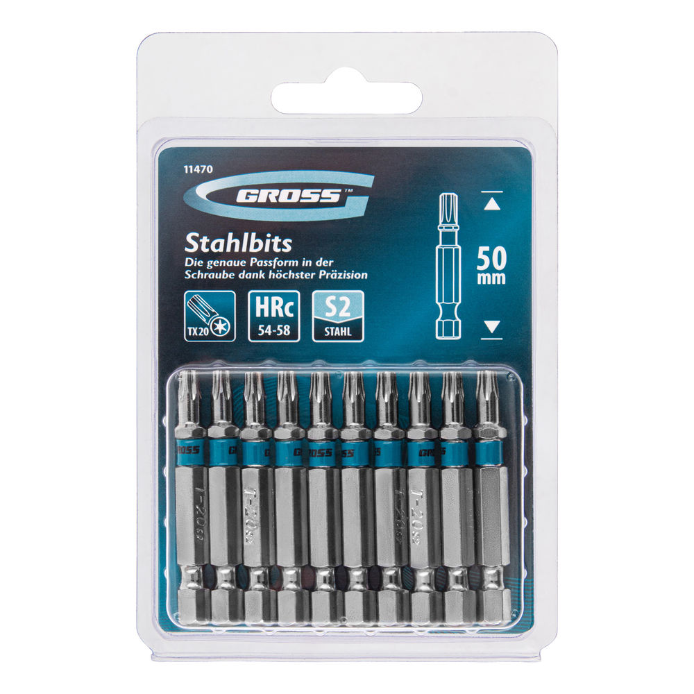 Бита Torx 20 х 50, сталь S2, 10 шт. Gross (11470)