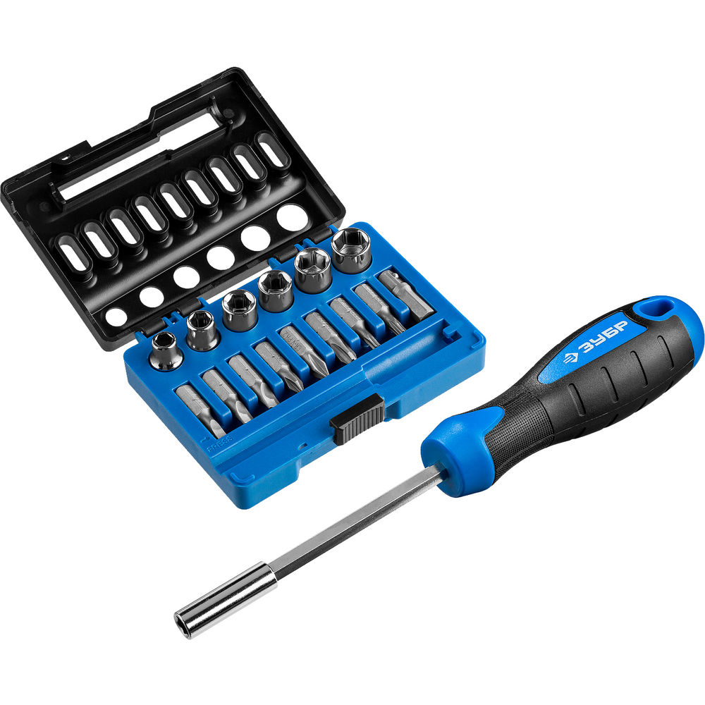 Отвертка-битодержатель с насадками Профессионал ЗУБР 25216