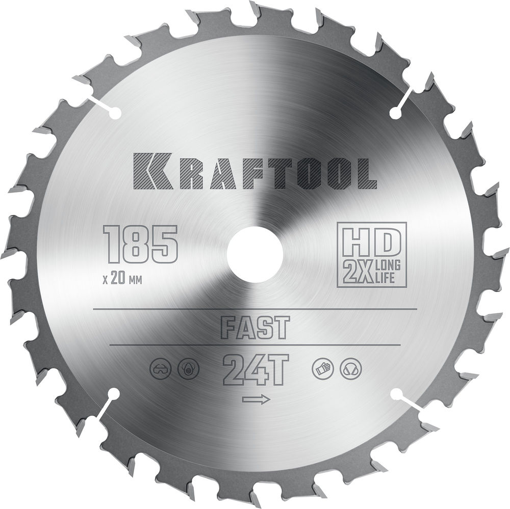 Пильный диск по дереву Fast, 185 х 20 мм, 24Т KRAFTOOL 36950-185-20