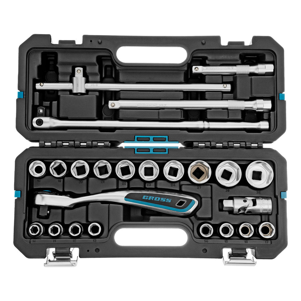 Набор инструментов, 1/2, CrV, 120 зубьев, 24 предмета Gross