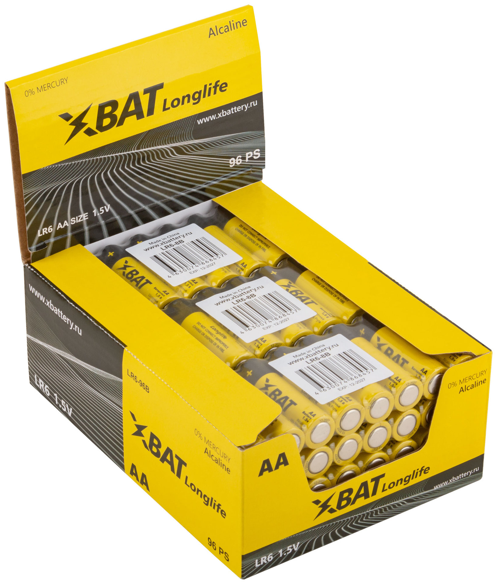 Батарейка щелочная, 1.5 В, тип АА, 8 шт. (LR6-8B)