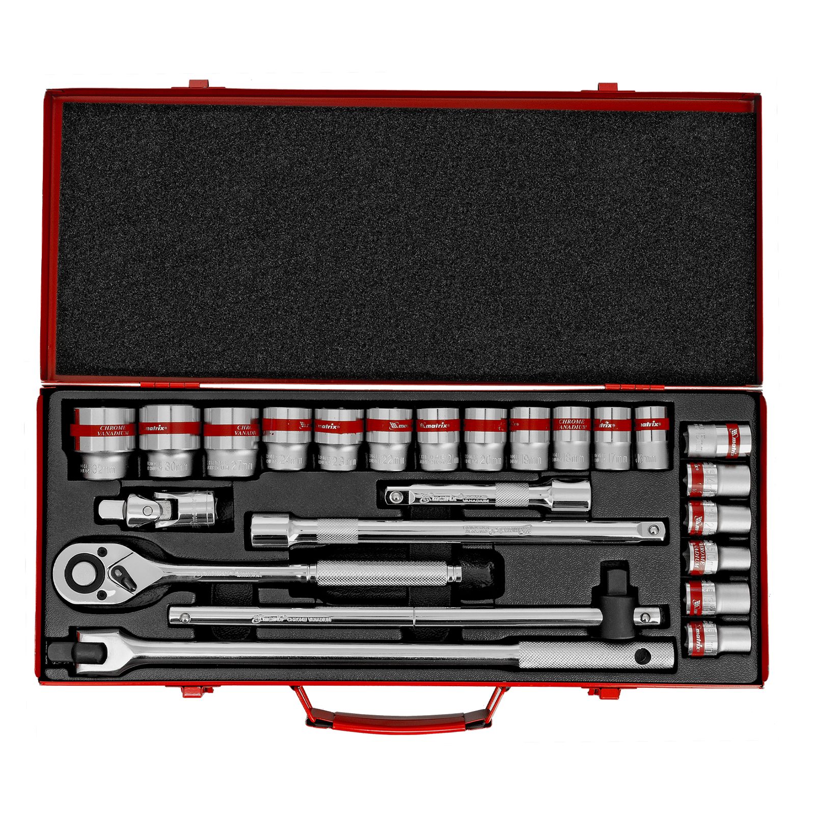 Набор торцевых головок с трещоткой 1/2, 24 предмета Matrix