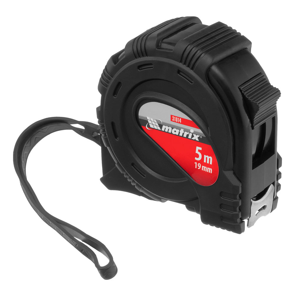 Рулетка Black,5 м х 19 мм,обрезиненный корпус Matrix