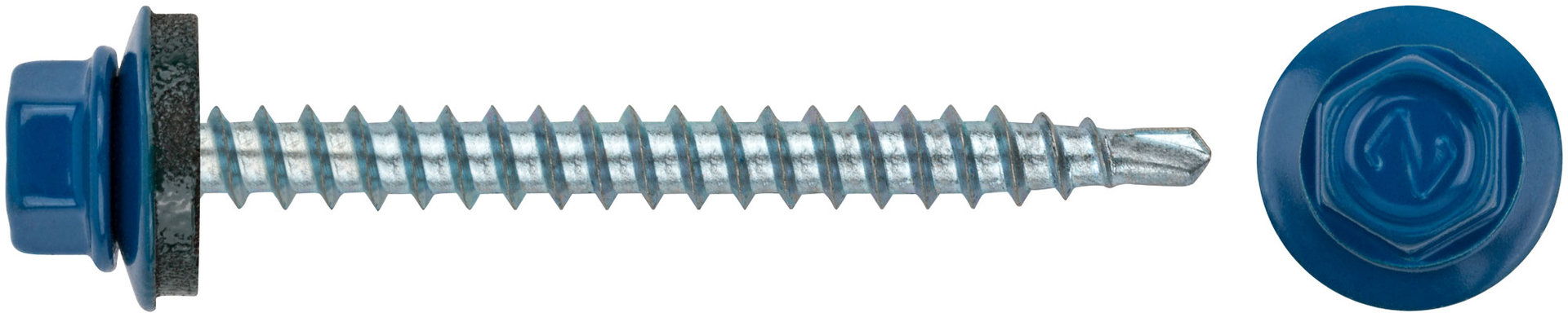 Шурупы кровельные со сверлом 4.8 х 50 синий 100шт , RAL 5005 Фасовка (23543-0)