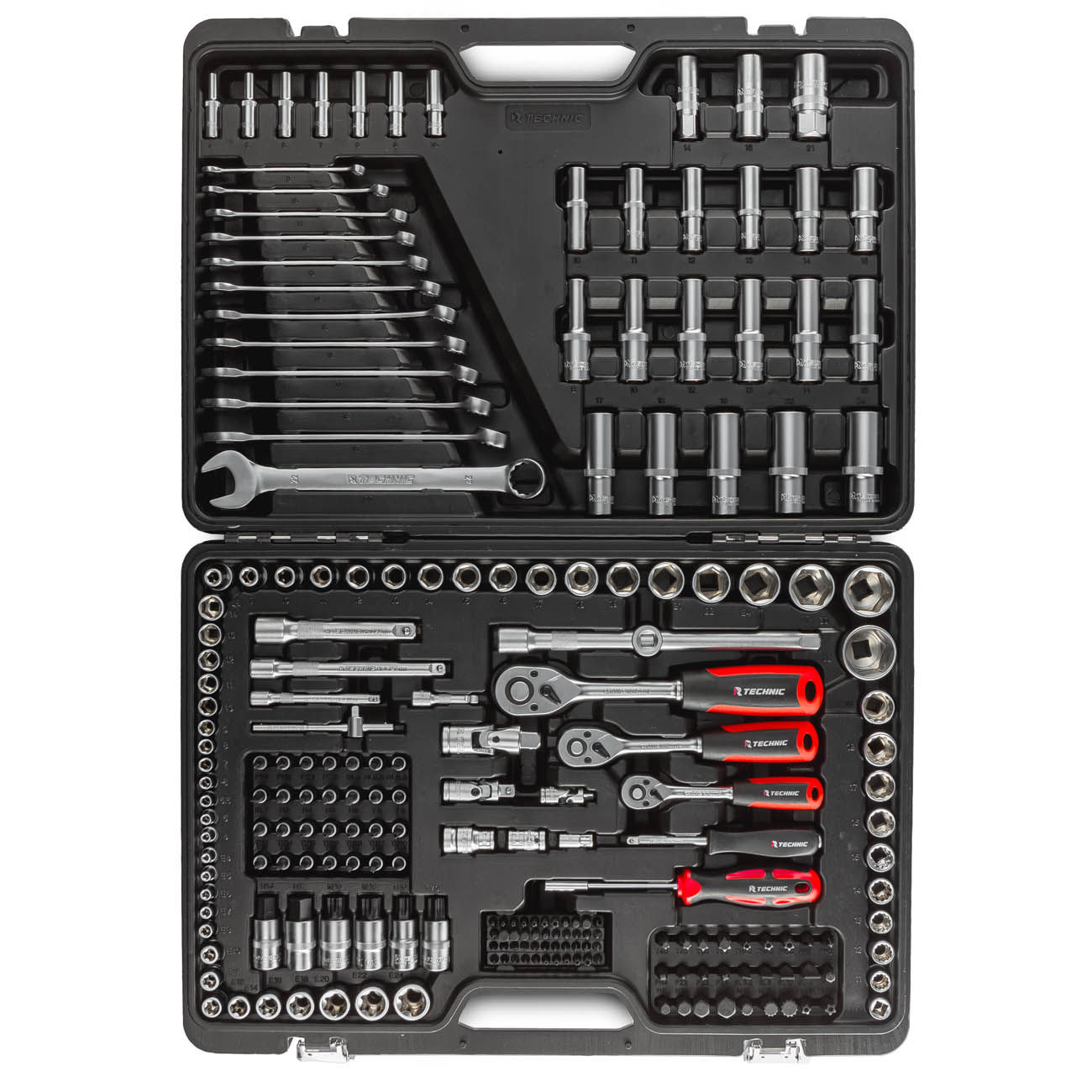 Набор ручных инструментов TECHNIC 216 предметов 1/2, 3/8, 1/4 RUNTEC RT-HT216T