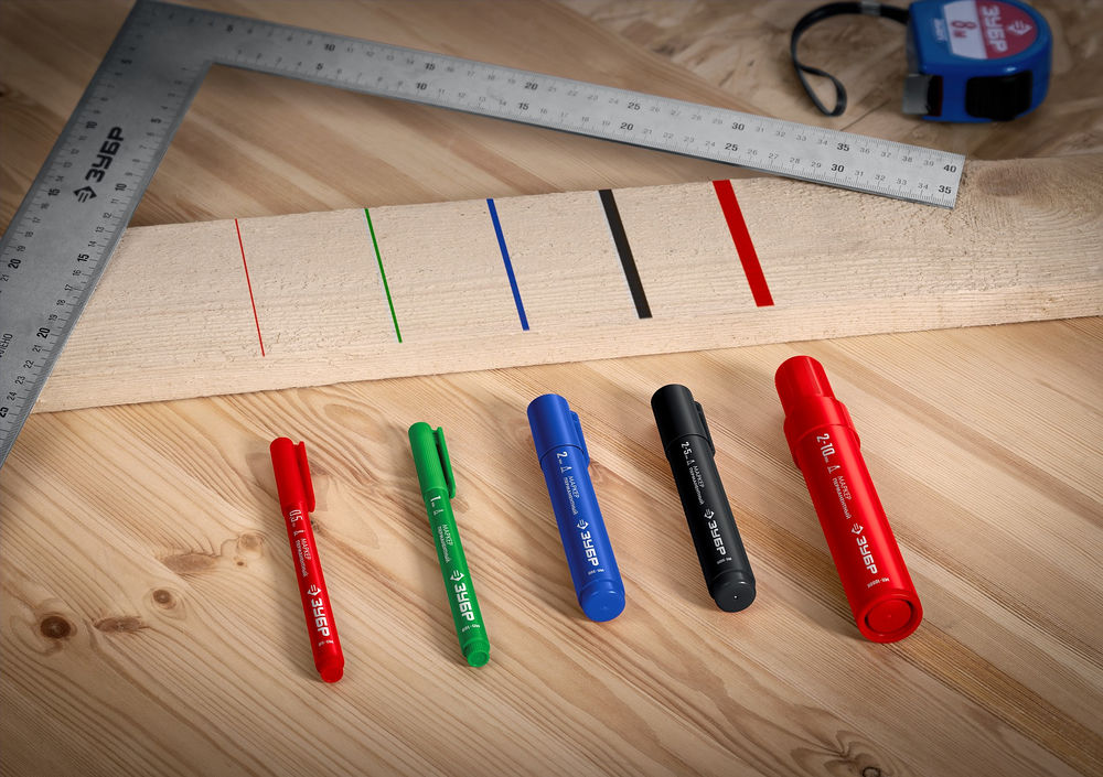 Перманентный маркер МП-300 синий, 2 мм ЗУБР 06322-7