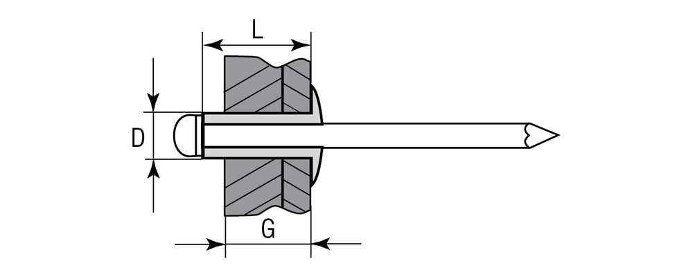 Нержавеющие заклепки Inox, 4.0 x 12 мм, 1000 шт KRAFTOOL 311705-40-12