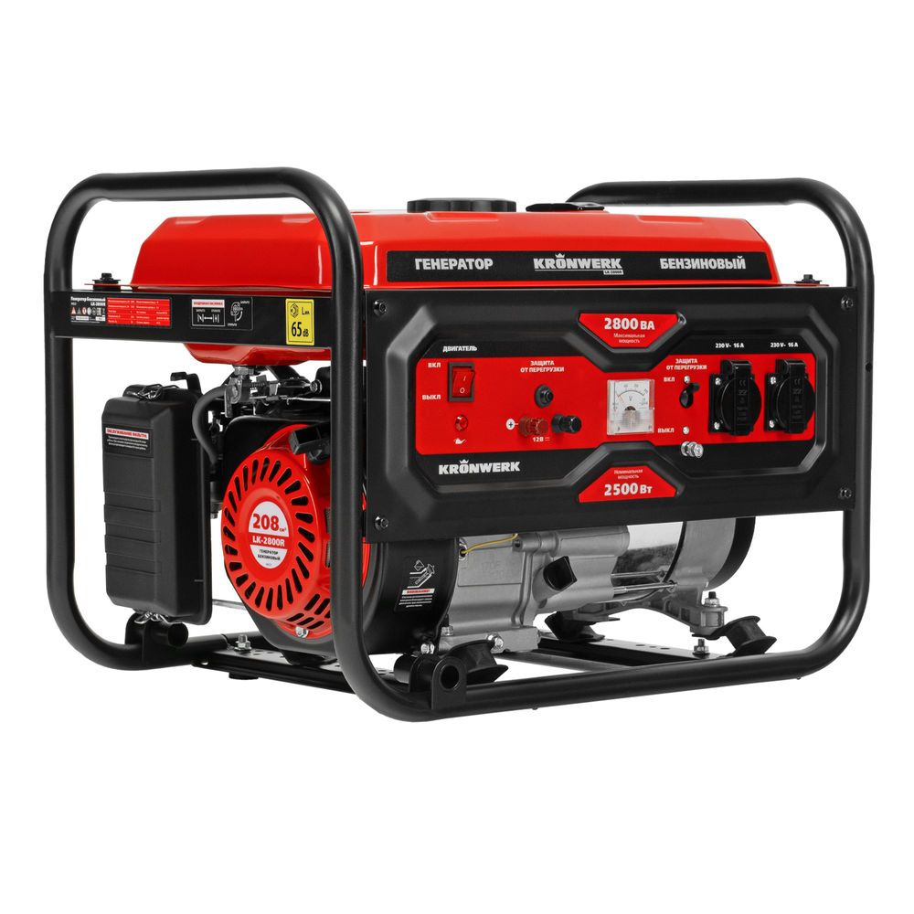 Генератор бензиновый LK-2800R, 2,8 кВт, 230В, ручной стартер Kronwerk (94521)