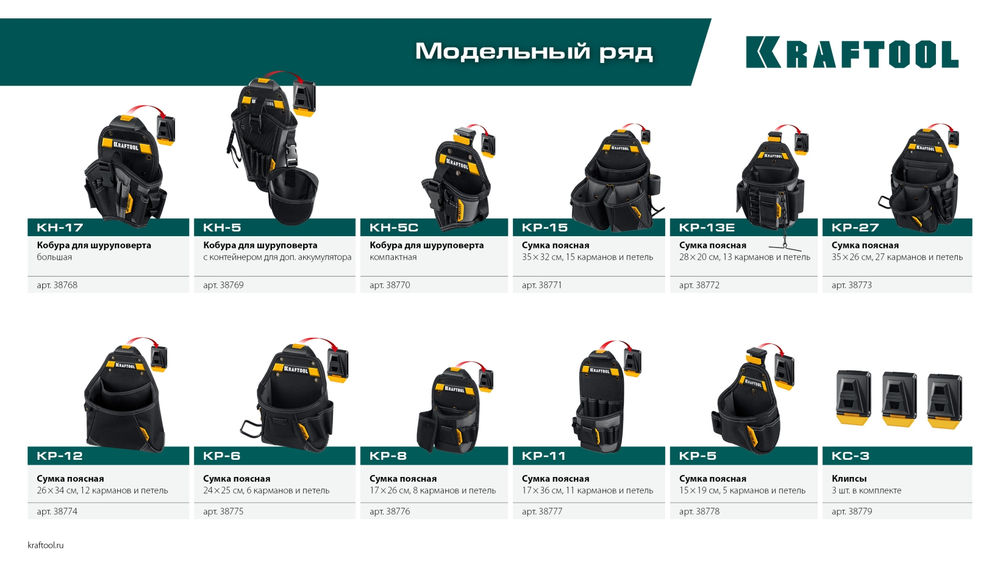 Клипсы для системы быстрого крепления FastClip, 3 шт. KC-3 KRAFTOOL 38779
