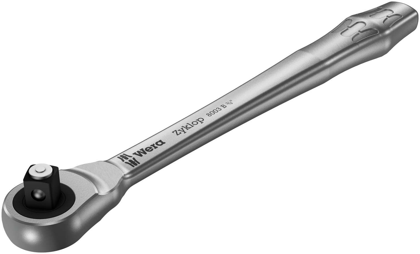 Трещотка 3/8 x 222 мм сдвижной квадрат 76 зубьев Zyklop Metal Push серия 8003 B Wera WE-004033