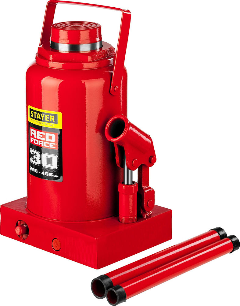 Домкрат бутылочный гидравлический 30 т, 285 - 465 мм RED FORCE Professional STAYER 43160-30
