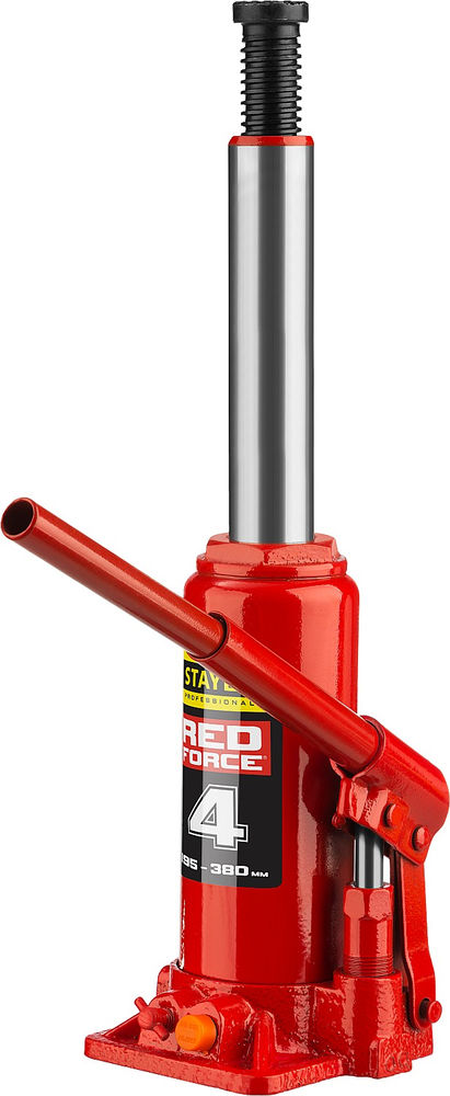Домкрат бутылочный гидравлический в кейсе 4 т, 195 - 380 мм RED FORCE Professional STAYER 43160-4-K