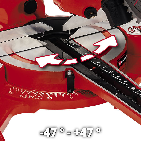 Пила торцовочная Einhell TC-SM 2131/2 Dual,1800вт,210х30мм х48зб,пропил 310х62мм,лазер (4300390)