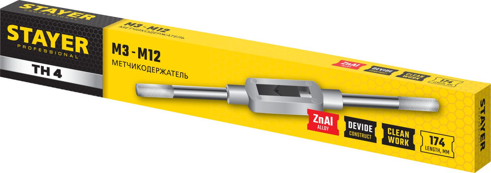 Метчикодержатель для М3-М12, L 200 мм TH4 Professional STAYER 28035-4