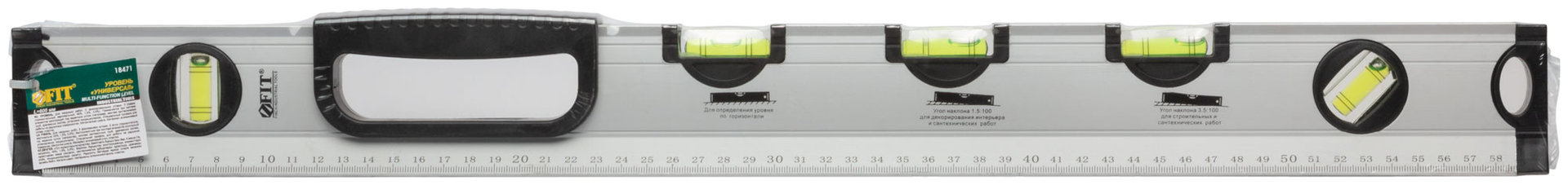 Уровень Универсал, специальный профиль, 5 глазков, 600 мм (18471)