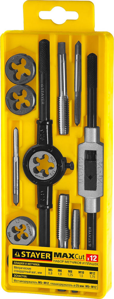 Набор метчиков и плашек 12 предмета MaXCut STAYER 28012-H12