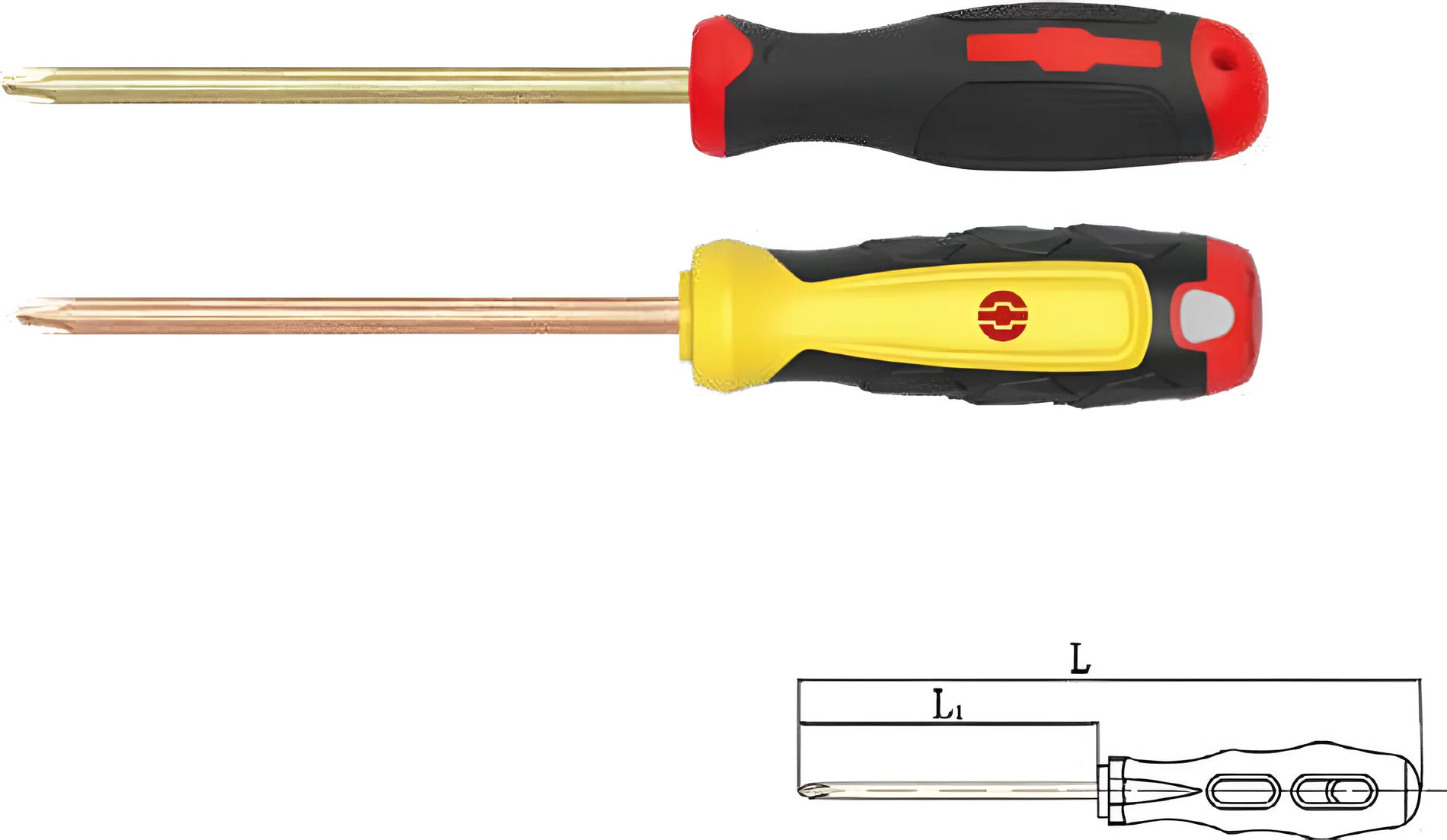 Отвертка крестовая PH 2х125 (общ.240мм) искробезопасный сплав BeCu 261-1008, HORTZ
