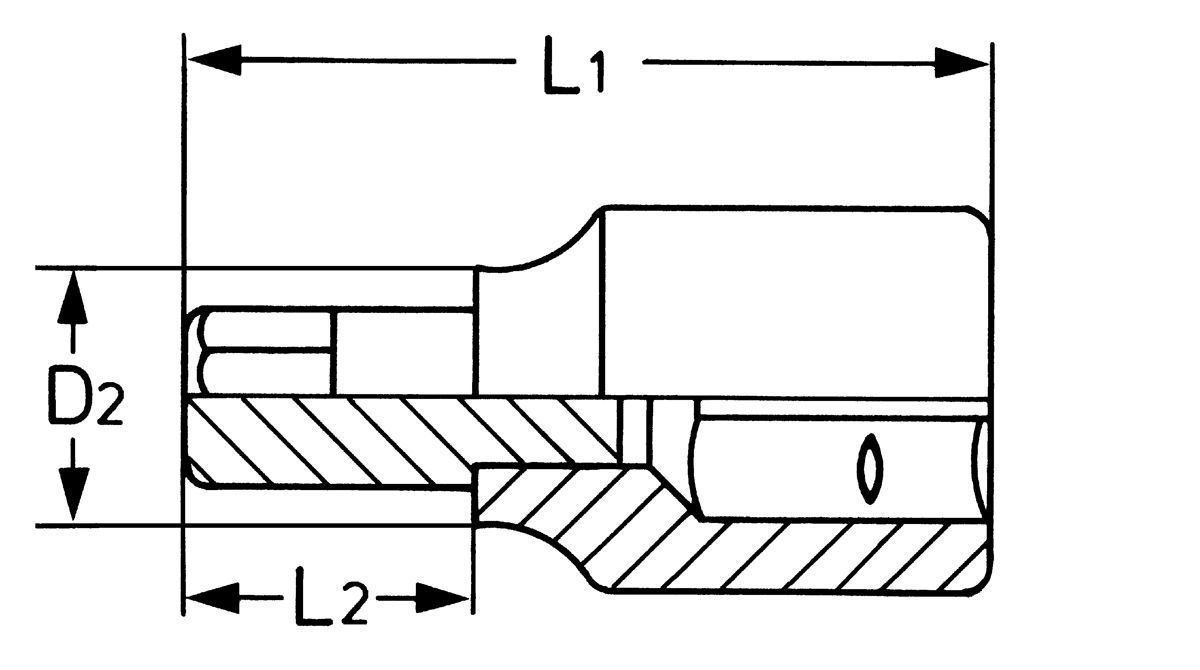 Головка торцевая с вставкой-битой TORX с отверстием под штифт 1/2 TT40 x 62 мм 50850-37 HE-50850374083
