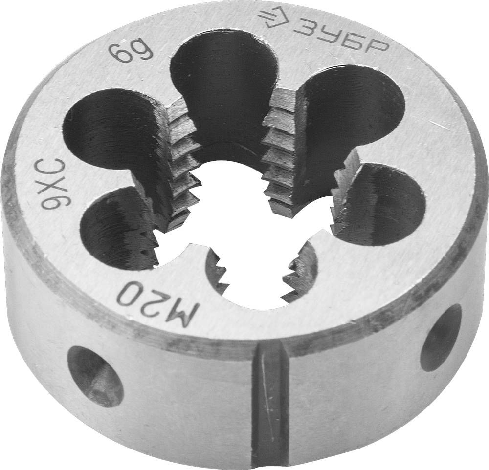 Плашка круглая ручная сталь 9ХС ЗУБР М20 x 1.5 мм 4-28022-20-1.5