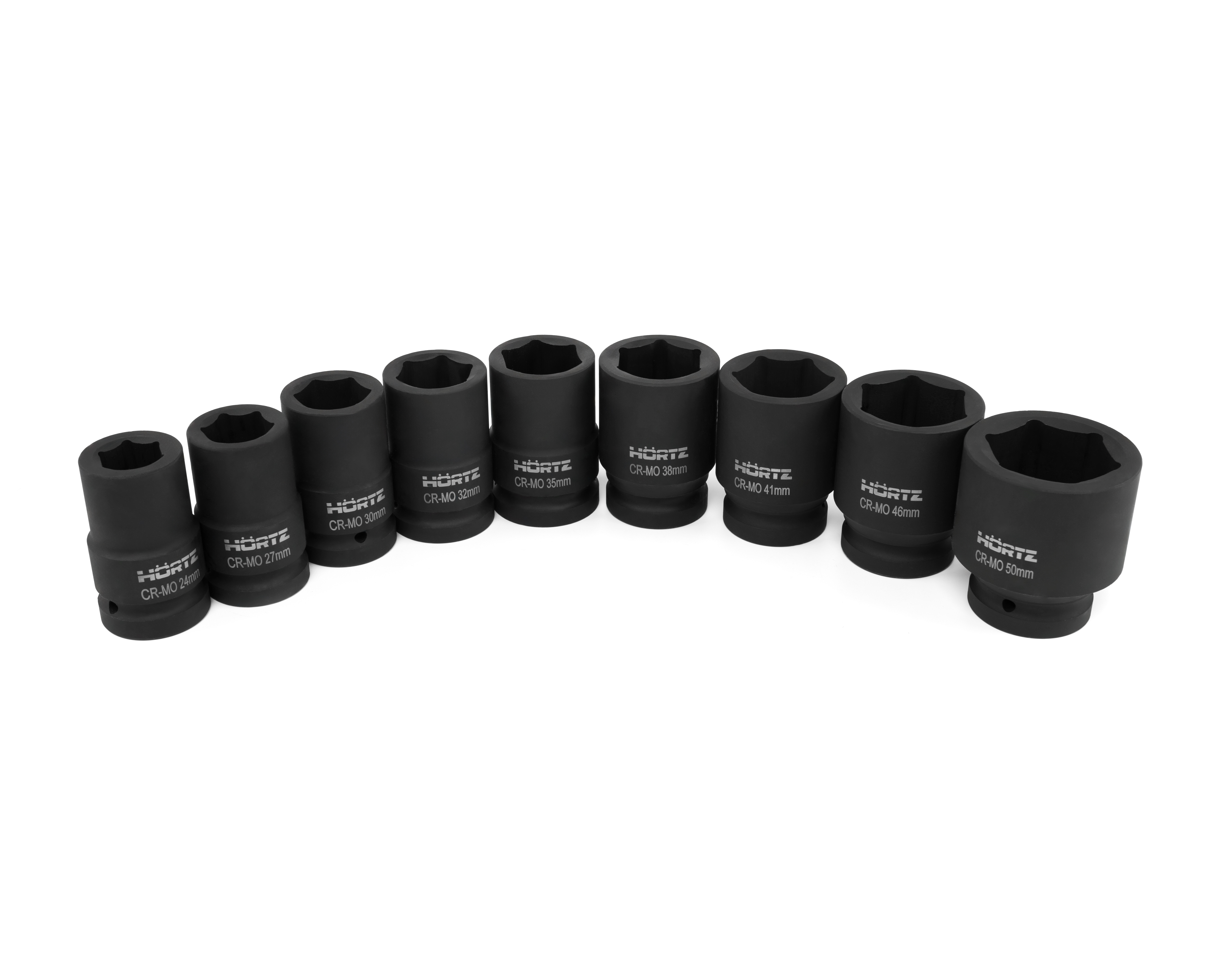 Набор головок ударных 1 дюйм (24,27,30,32,35,38,41,46,50) 9 предметов HORTZ